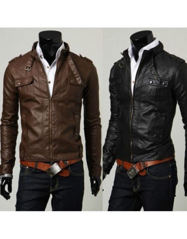 Leather jacket stylish best sale